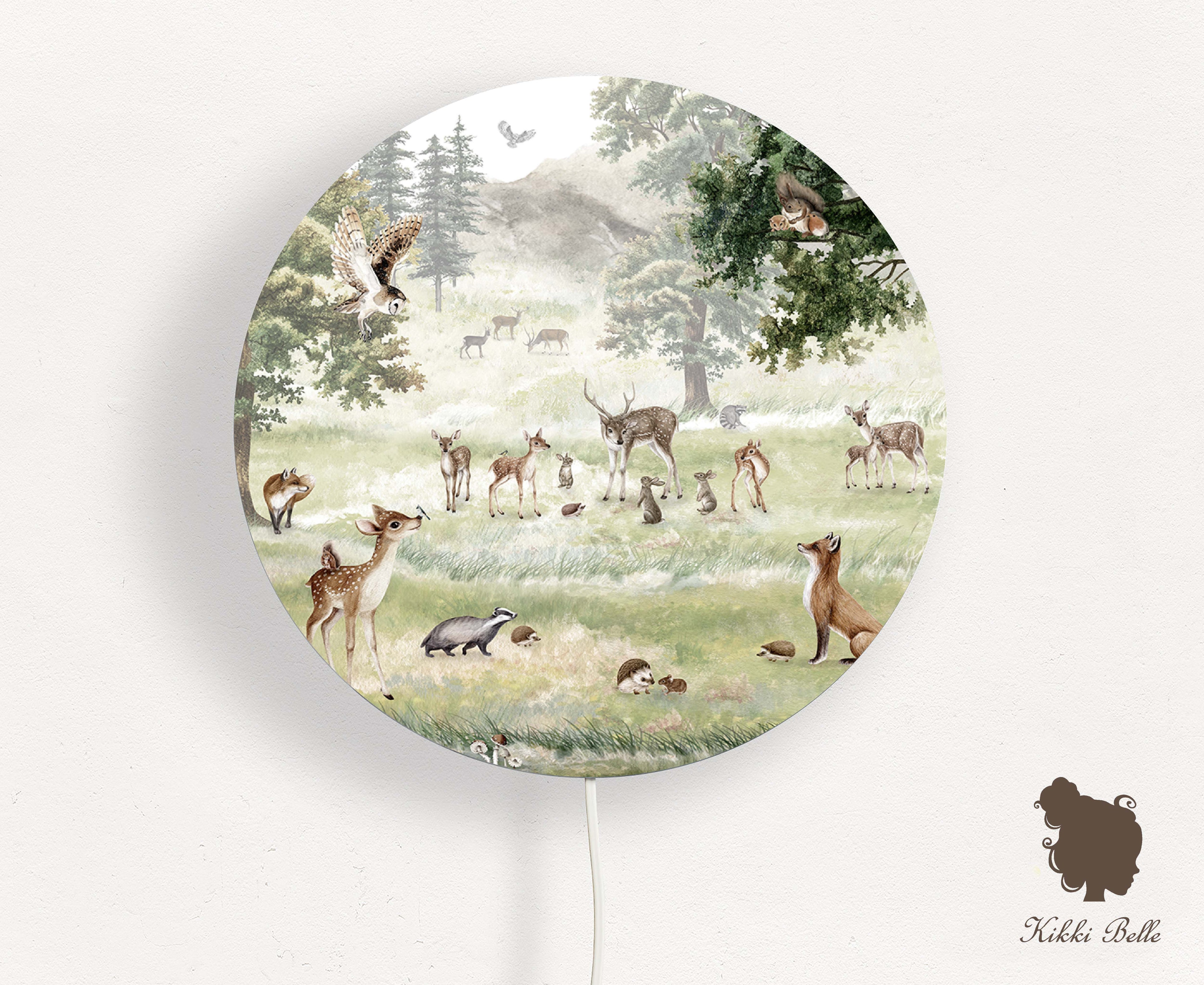 Wandlamp rond Forest Fun kinderkamer - Kiki Belle