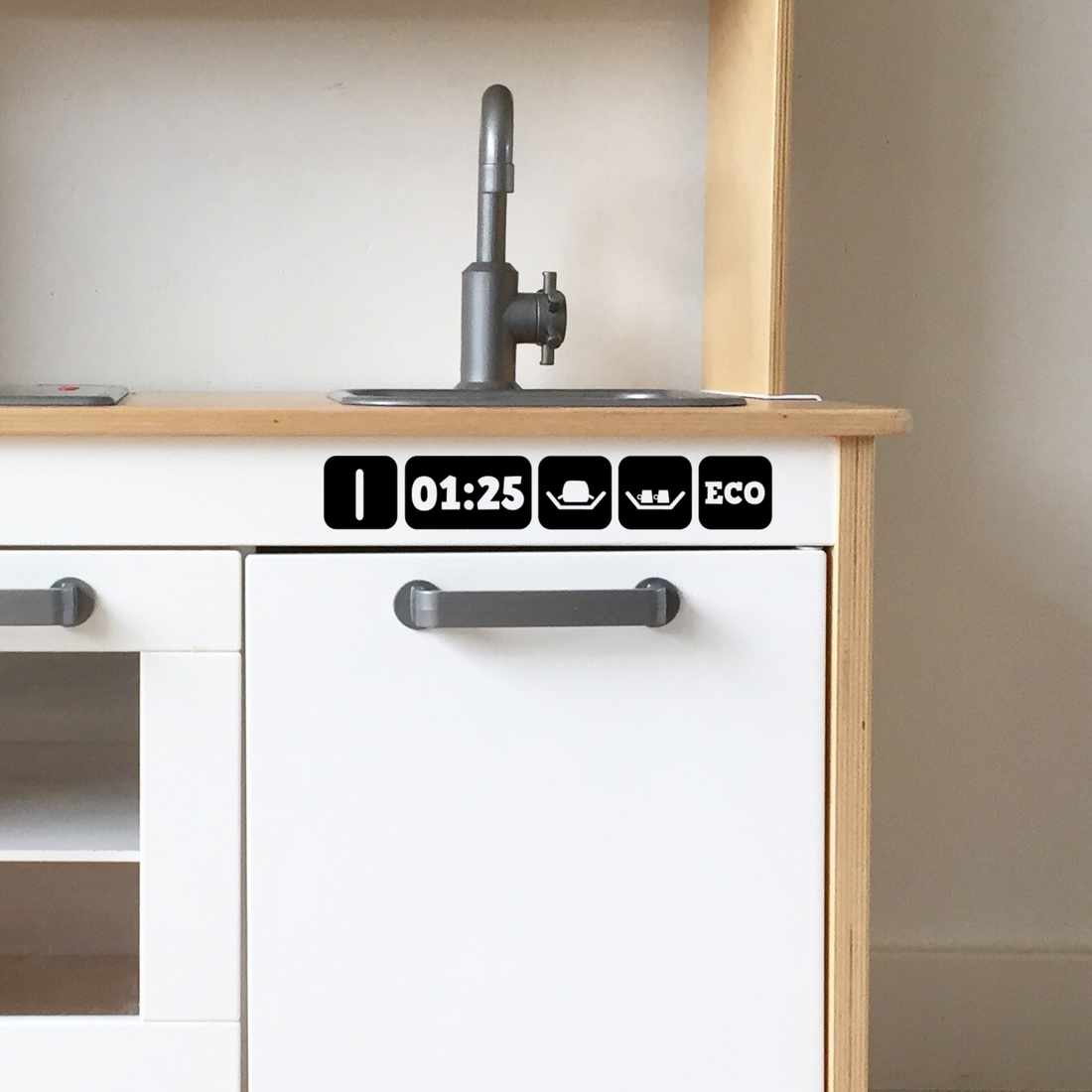 Ikea keukentje sticker vaatwasser knoppen (zwart)