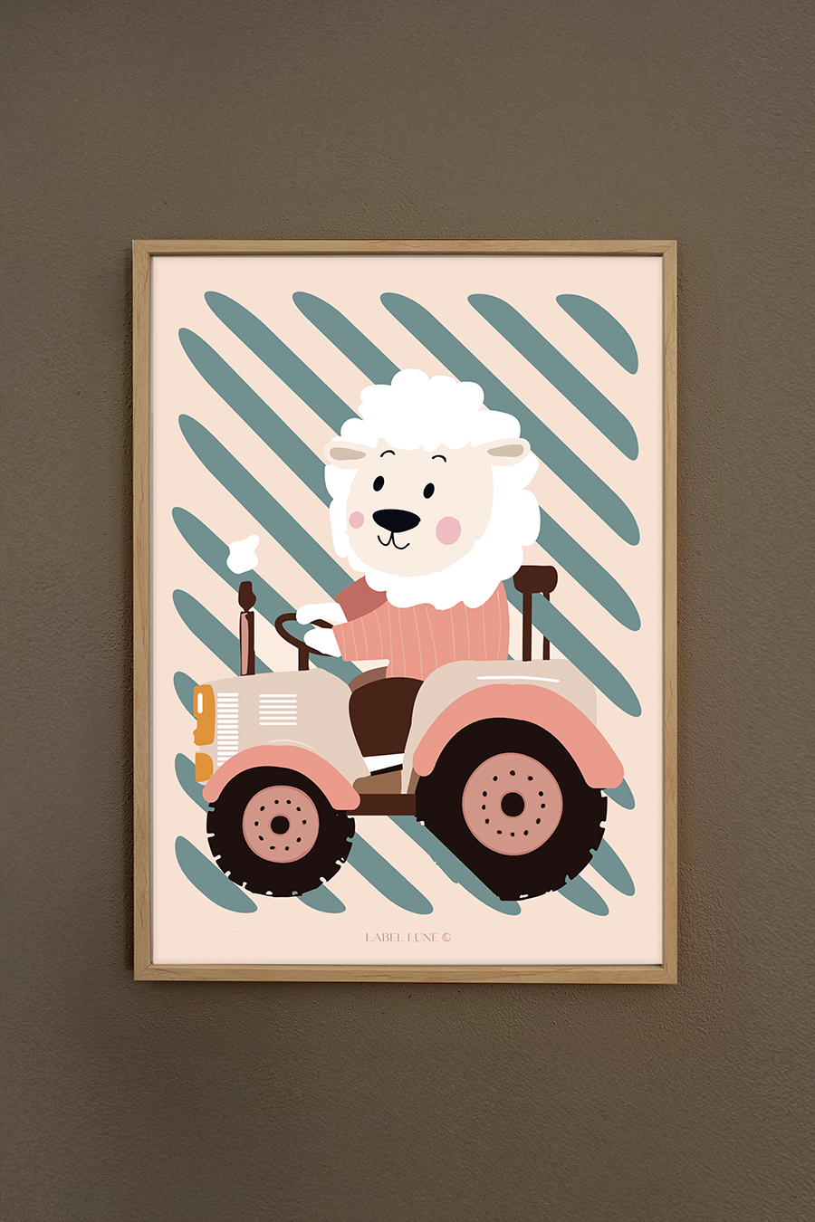 Schaapje Olivia poster voor de kinderkamer