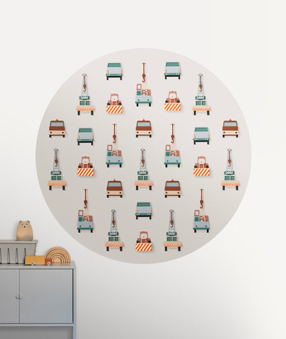 Behangcirkel Kraanwagen kinderkamer - 3 afmetingen