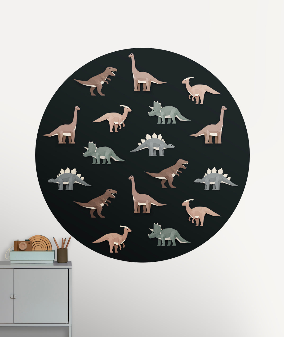 Behangcirkel Dinosaurus kinderkamer - 3 afmetingen