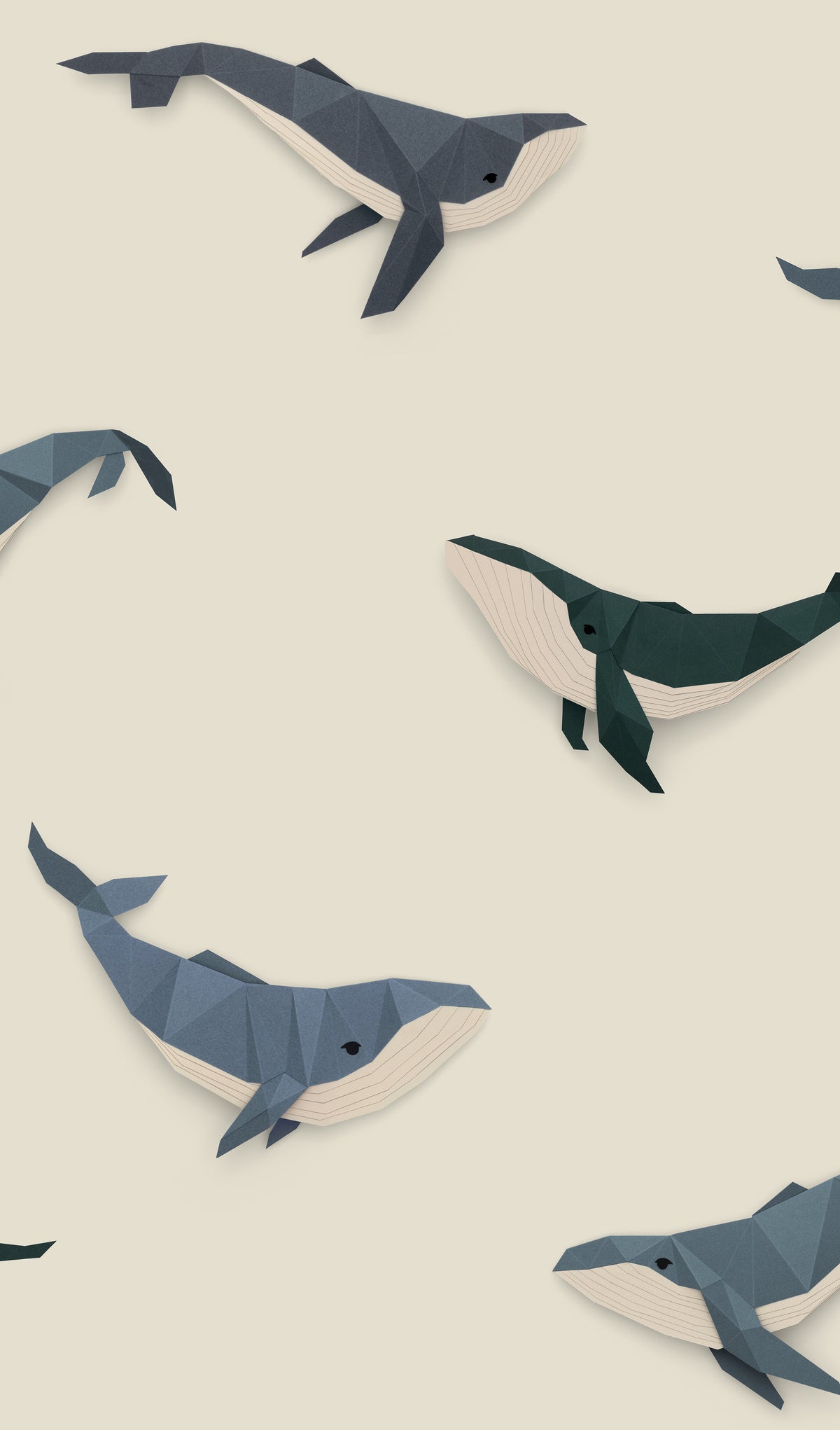 Walvis behang - creme