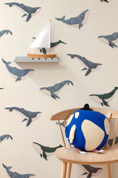 Walvis behang - creme