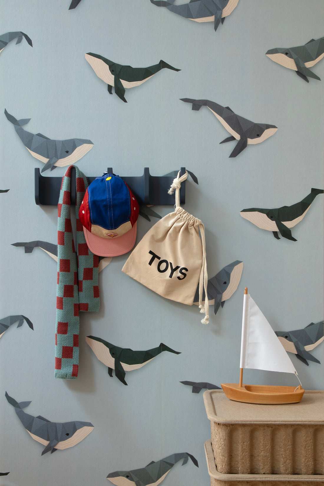 Walvis behang - lichtblauw