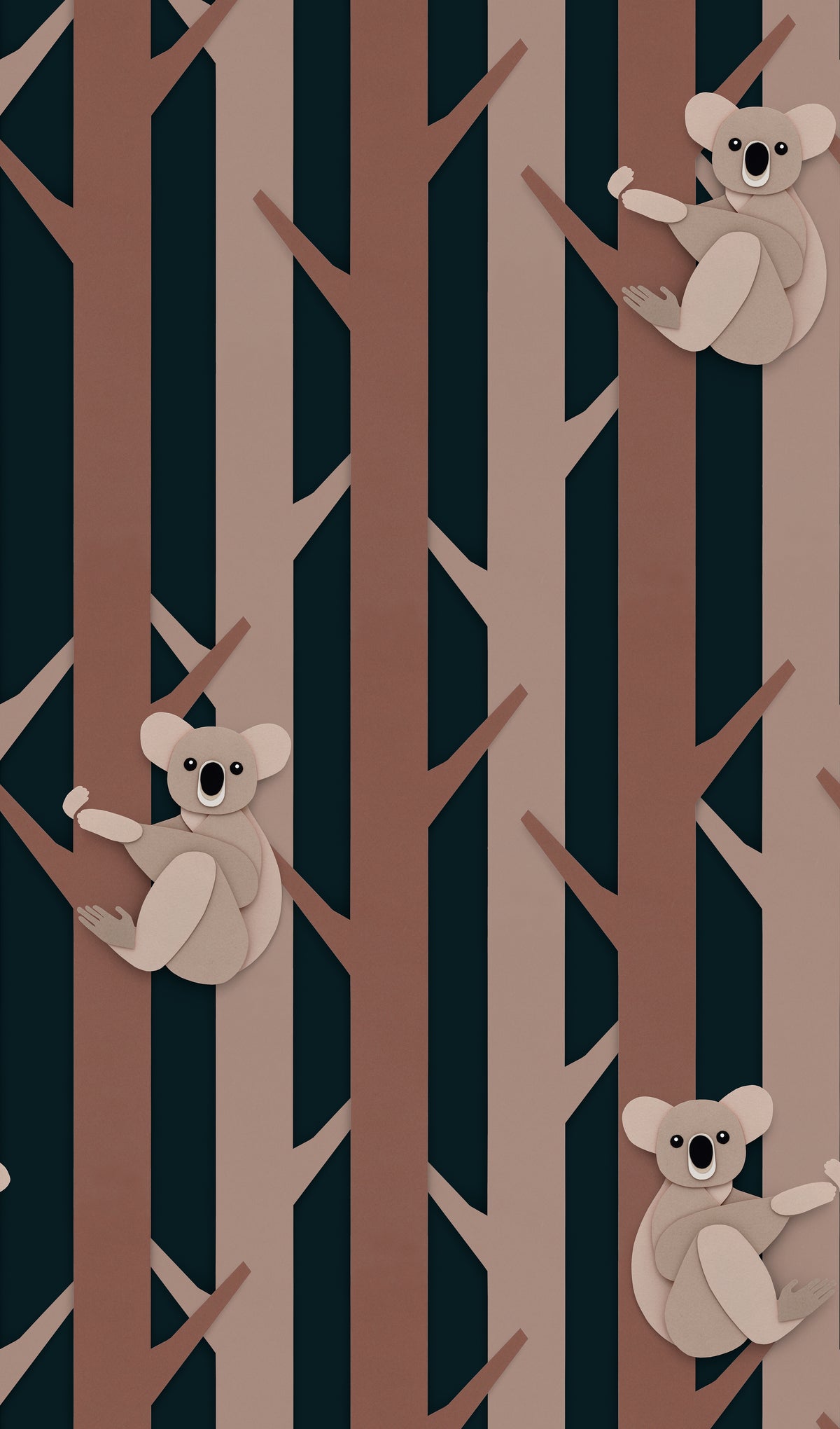 Koala behang - choco bruin