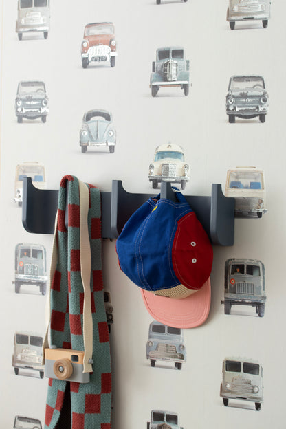 Vintage auto behang - zilver