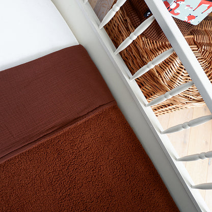 Ledikantdeken Hydrofiel donker bruin - Teddystof donker bruin SALE