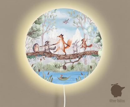Wandlamp rond Animal Adventure kinderkamer - Oliver Robins