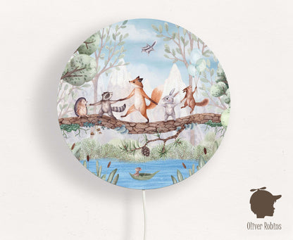 Wandlamp rond Animal Adventure kinderkamer - Oliver Robins