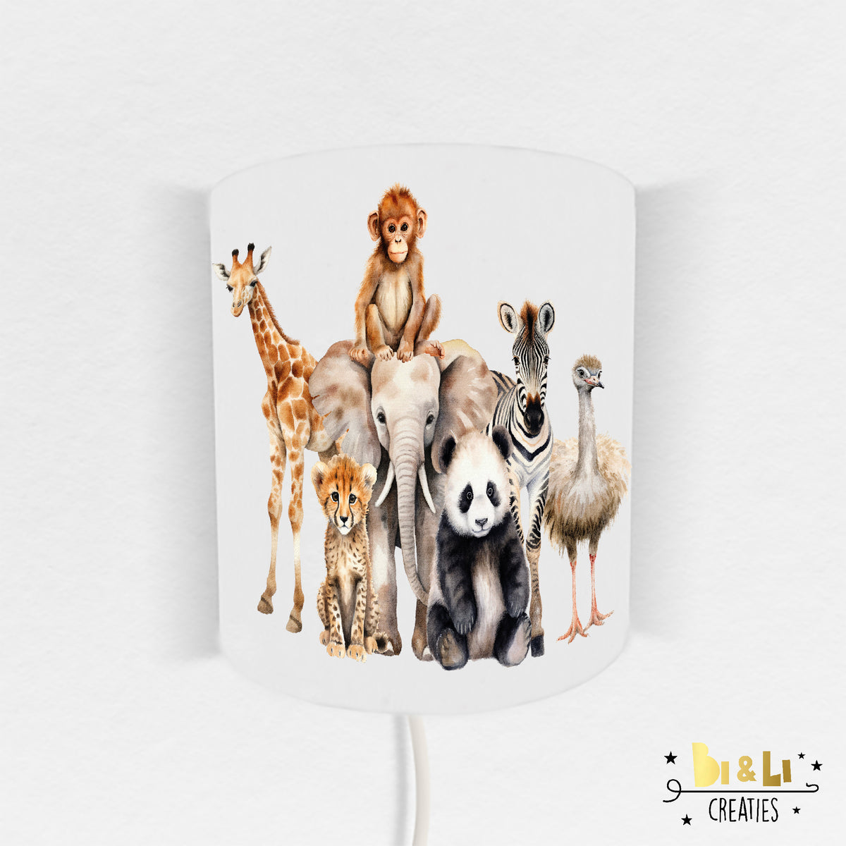 Wandlamp kinderkamer Safari Dieren