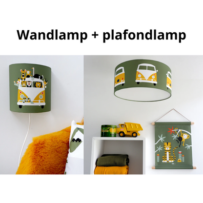 Lampen set safari VW bus  - olijfgroen