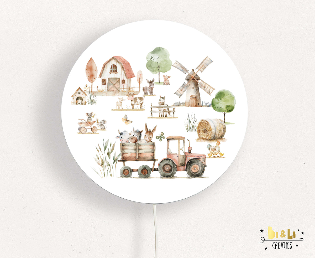 Wandlamp rond Boerderij kinderkamer