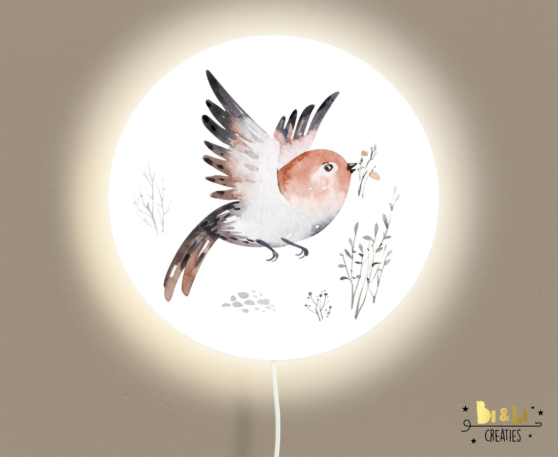 Wandlamp rond Vogel Forest Friends kinderkamer