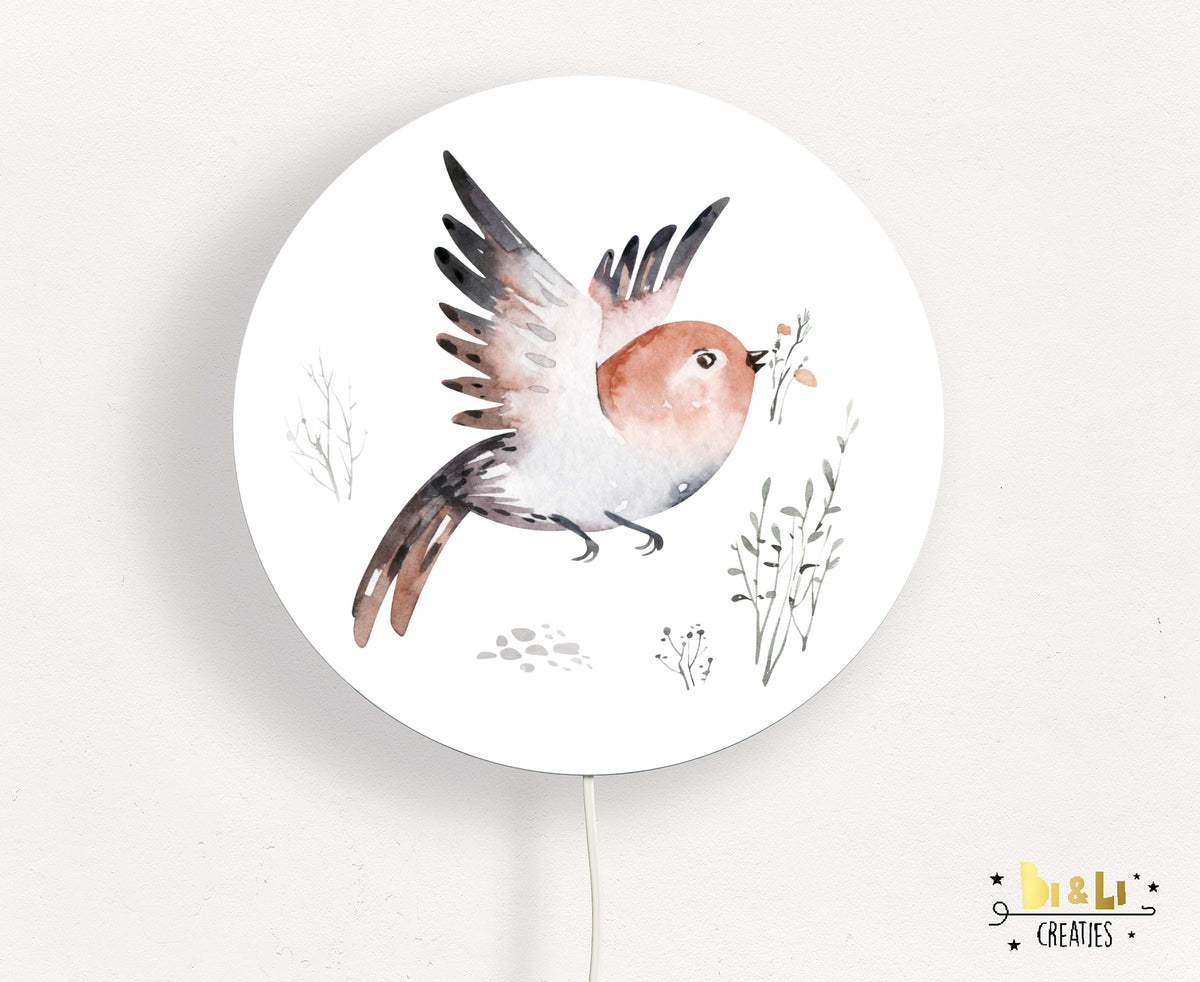 Wandlamp rond Vogel Forest Friends kinderkamer