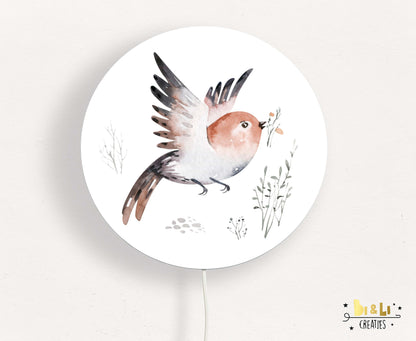 Wandlamp rond Vogel Forest Friends kinderkamer