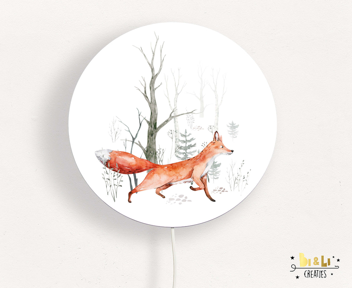 Wandlamp rond Vos Forest Friends kinderkamer