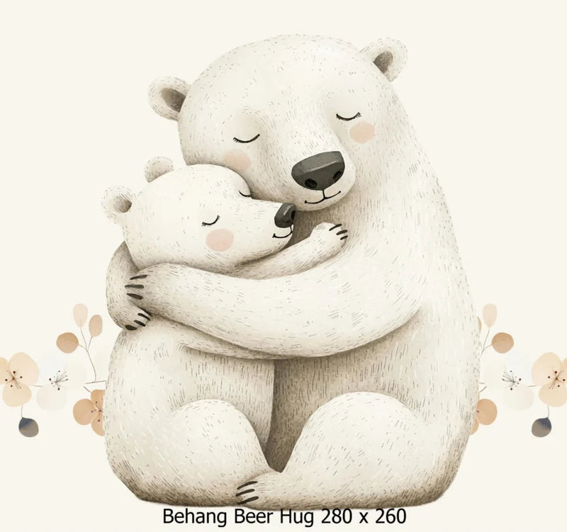 Wandvullend behang beer - bosdieren thema