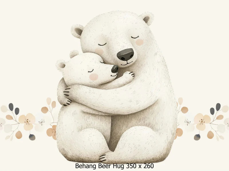 Wandvullend behang beer - bosdieren thema