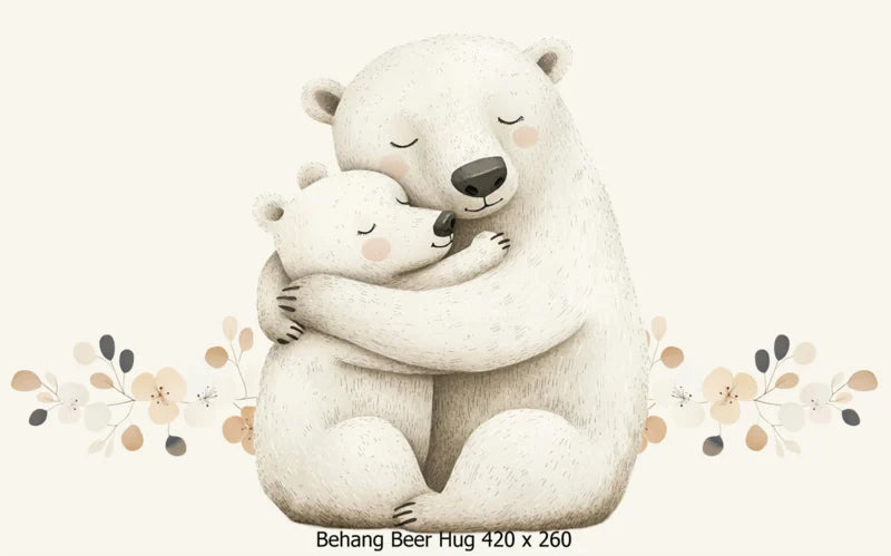Wandvullend behang beer - bosdieren thema
