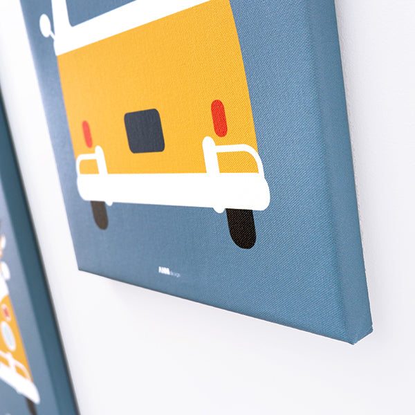 Canvas Busje schilderij 30x30 voor Voertuigen kamer - jeans blauw