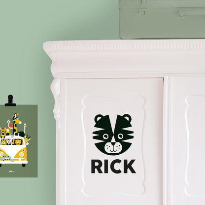 Muursticker met naam tijger