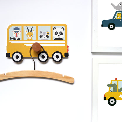 Kapstok Bus met Dieren kinderkamer
