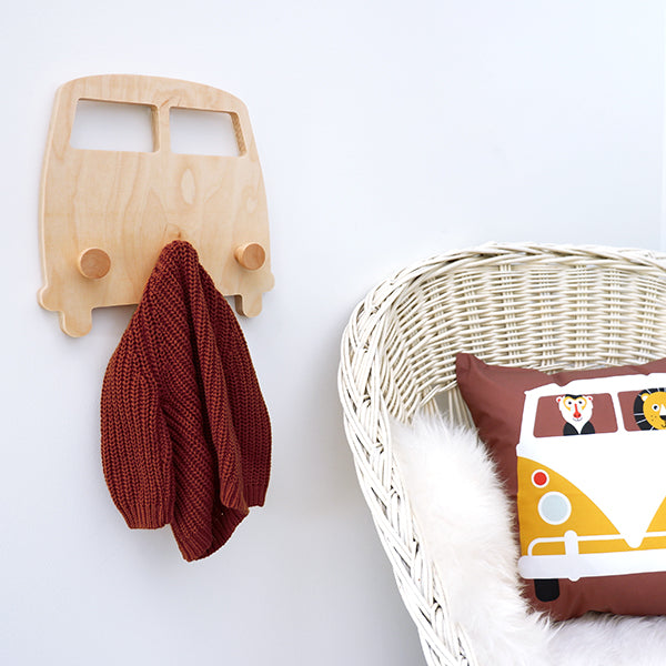 Kapstok Busje met 3 haken - voertuigen kinderkamer