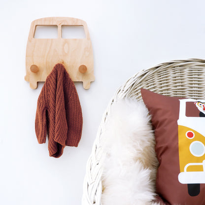 Kapstok Busje met 3 haken - voertuigen kinderkamer