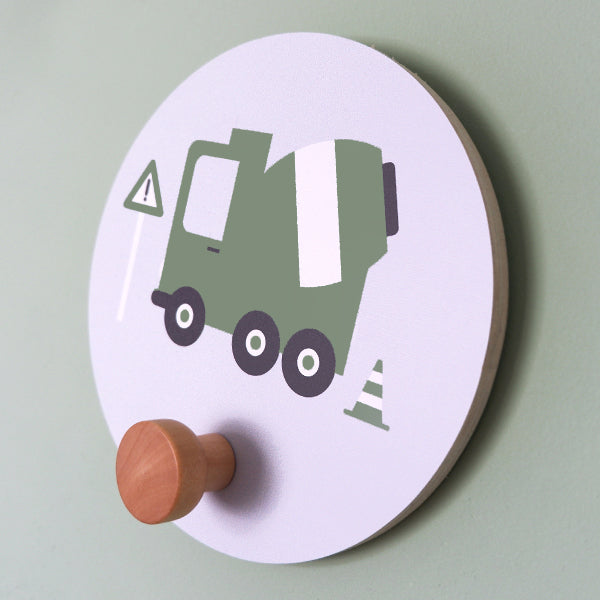 Kapstokjes 2 Voertuigen kinderkamer - olijf groen