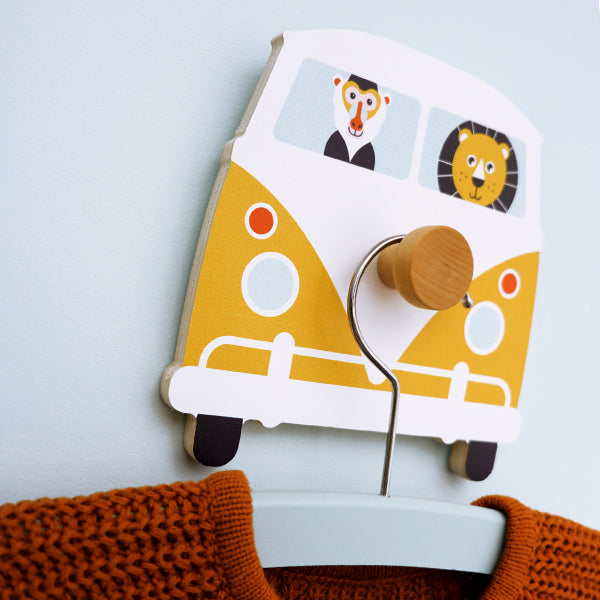 Kapstok Bus Safari dieren kinderkamer