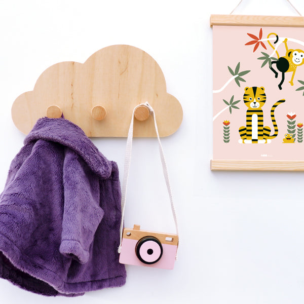 Kapstok Wolk met 3 haken - kinderkamer