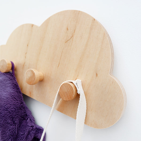 Kapstok Wolk met 3 haken - kinderkamer