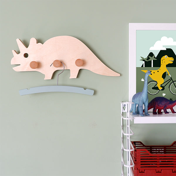 Kapstok Dino met 3 haken voor Dino kamer - dinosaurus kinderkamer