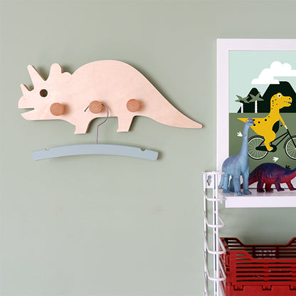 Kapstok Dino met 3 haken voor Dino kamer - dinosaurus kinderkamer