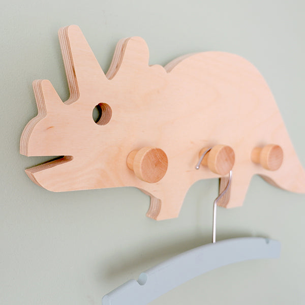 Kapstok Dino met 3 haken voor Dino kamer - dinosaurus kinderkamer