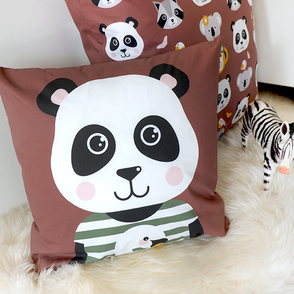 Kussen kinderkamer Panda - bruin (inclusief binnenkussen)