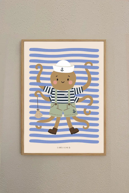 Octopus Vigo poster voor de kinderkamer