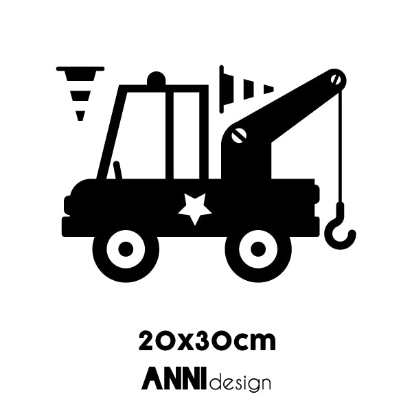 Muursticker Takelwagen - zwart