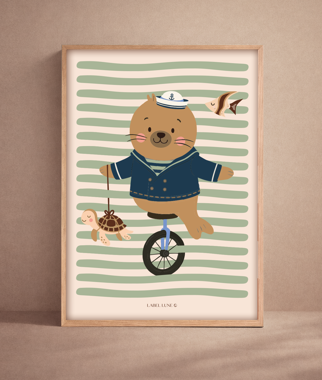 Zeehond Davy poster voor de kinderkamer