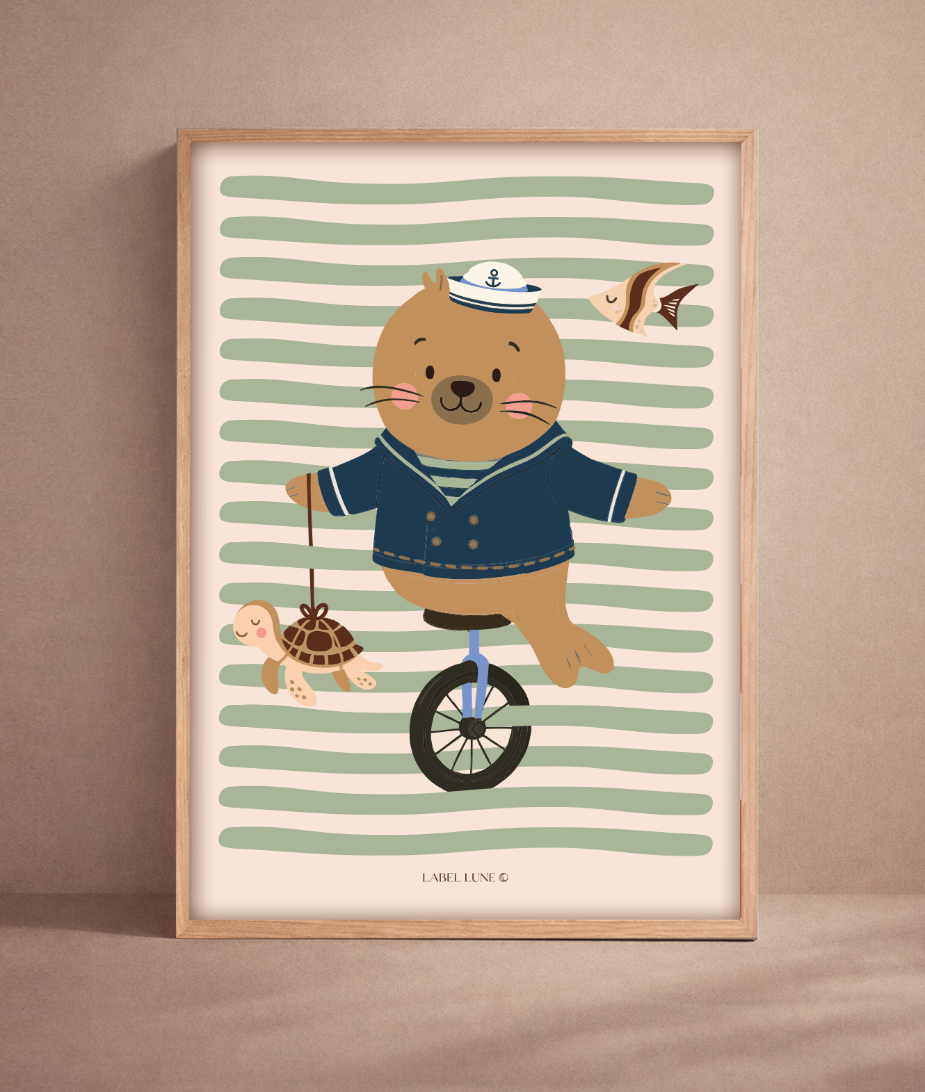 Zeehond Davy poster voor de kinderkamer