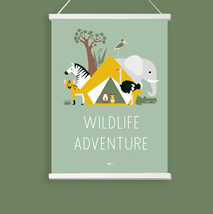 Poster XL WildLife Adventure kinderkamer - bleek groen