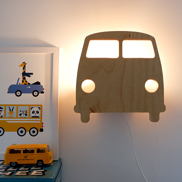 Wandlamp kinderkamer Busje - hout