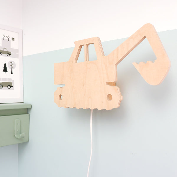 Wandlamp kinderkamer Graafmachine - hout