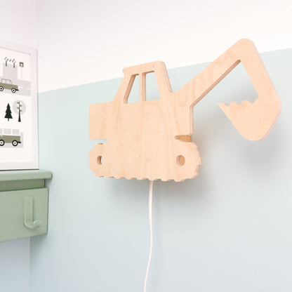 Wandlamp kinderkamer Graafmachine - hout