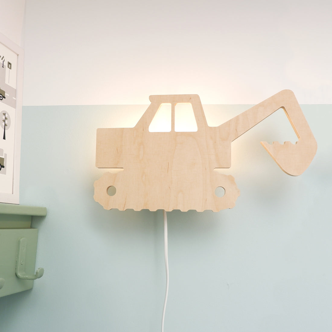 Wandlamp kinderkamer Graafmachine - hout