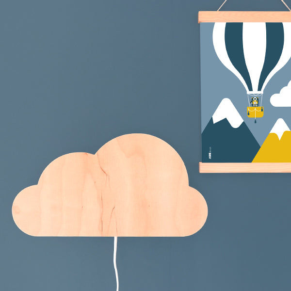 Wandlamp kinderkamer Wolk - hout