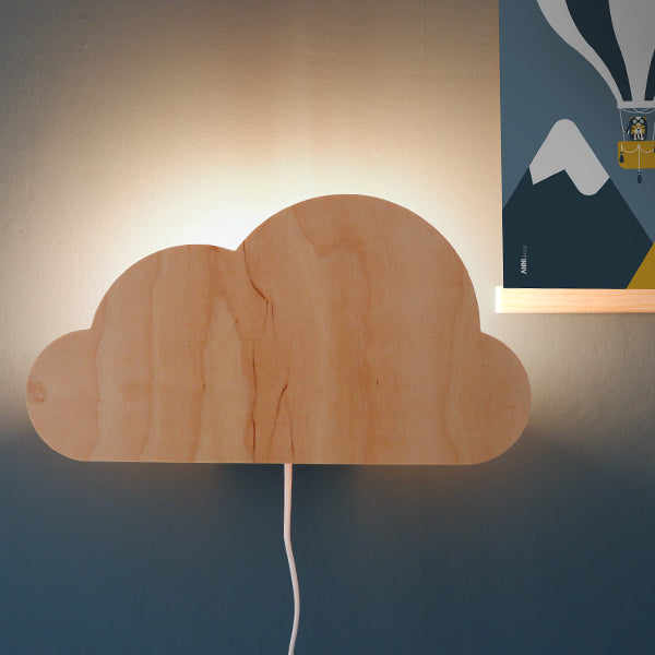 Wandlamp kinderkamer Wolk - hout