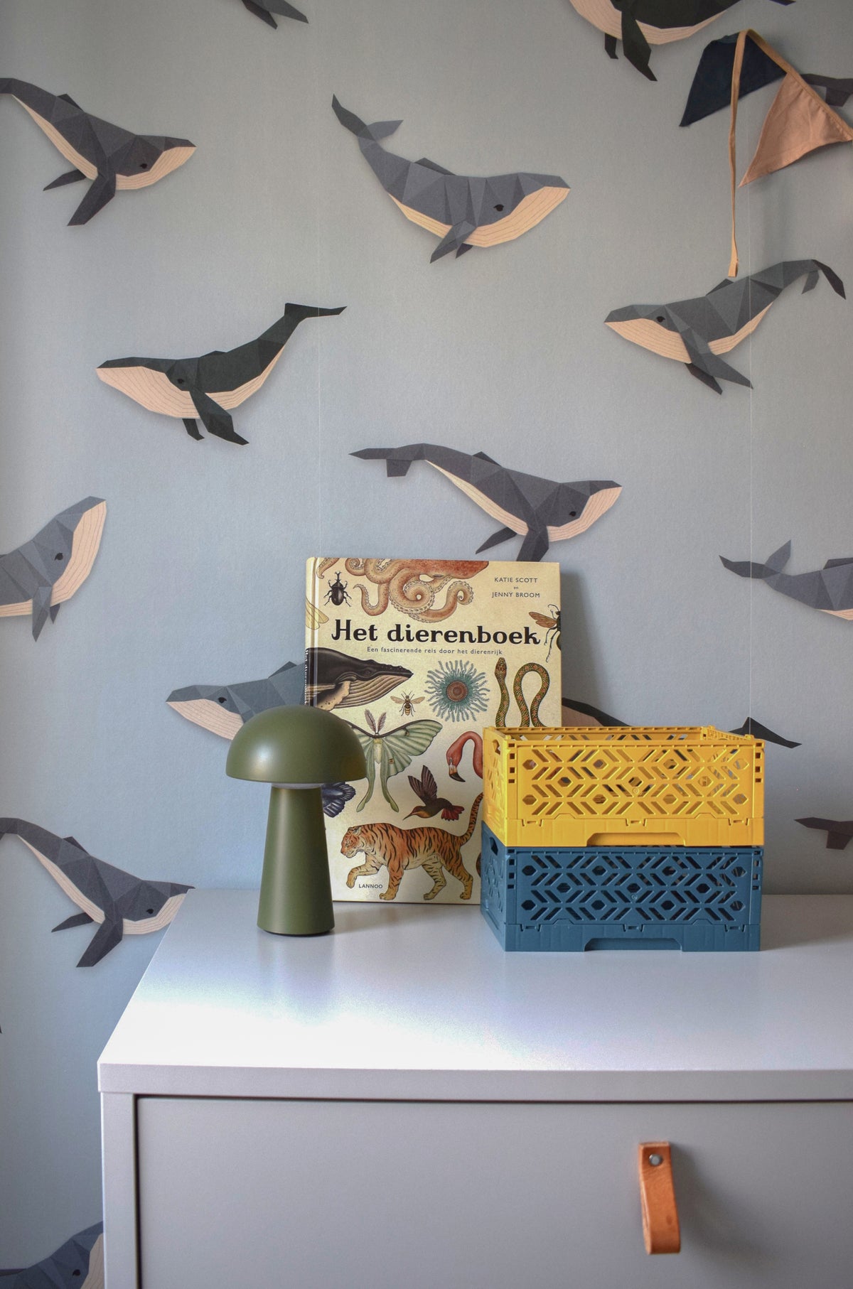 Walvis behang - lichtblauw