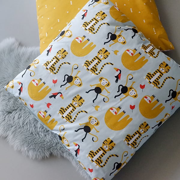 Kussen XL jungle kinderkamer mint old green