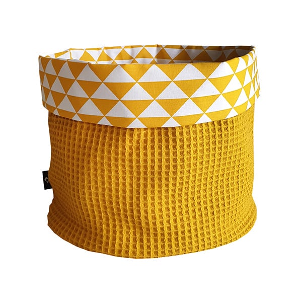 Commodemandje wafelstof oker - driehoek oker